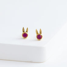 Load image into Gallery viewer, Bunny ruby stud