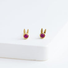 Load image into Gallery viewer, Bunny ruby stud