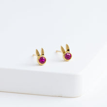 Load image into Gallery viewer, Bunny ruby stud