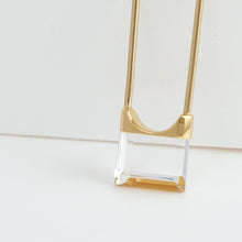 Load image into Gallery viewer, Drop mini square quartz earring