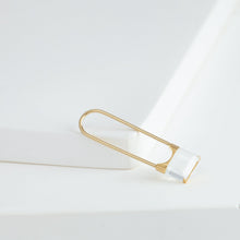 Load image into Gallery viewer, Drop mini square quartz earring