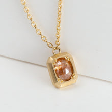 Load image into Gallery viewer, One-of-a-kind rosecut red rustic diamond octagon necklace
