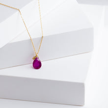 Load image into Gallery viewer, Ruby smiley necklace