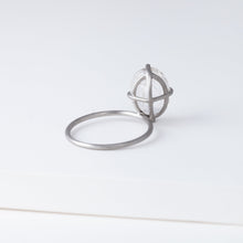 Load image into Gallery viewer, Fall in drop rutilated quartz ring - Platinum