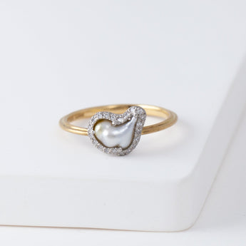 Tulle south sea pearl diamond ring