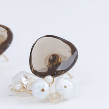 Load image into Gallery viewer, Fairy smoky quartz and mixed white stones earrings