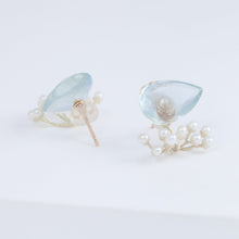Load image into Gallery viewer, Fairy pear aquamarine and pearl earrings