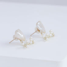 Load image into Gallery viewer, Fairy heart pearl and pearl earrings
