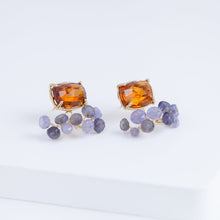 Load image into Gallery viewer, Fairy prong hessonite garnet and mixed stone earrings