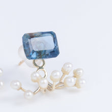 Load image into Gallery viewer, Fairy London blue topaz and pearl earrings