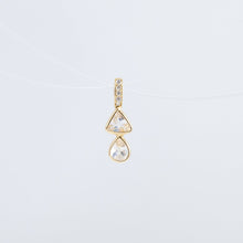 Load image into Gallery viewer, Tiny double rainbow moonstone necklace (with diamond bail)