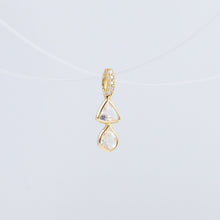 Load image into Gallery viewer, Tiny double rainbow moonstone necklace (with diamond bail)