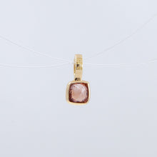 Load image into Gallery viewer, Tiny red square spinel necklace (with diamond bail)