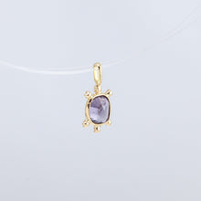 Load image into Gallery viewer, Tiny purple oval spinel and diamond necklace