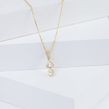 Load image into Gallery viewer, Tiny double rainbow moonstone necklace (with diamond bail)