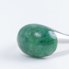 Load image into Gallery viewer, Mini rock round jade ring - silver