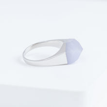 Load image into Gallery viewer, Mini rock crystal purple jade ring - silver