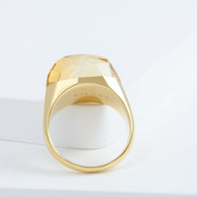 Load image into Gallery viewer, Mini rock faceted round citrine quartz ring