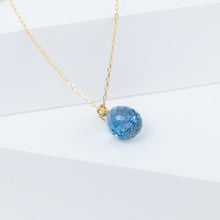 Load image into Gallery viewer, Blue topaz briolette smiley necklace