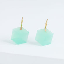 Load image into Gallery viewer, Cube chrysoprase drop earring - limited edition