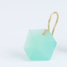 Load image into Gallery viewer, Cube chrysoprase drop earring - limited edition