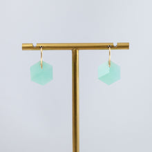 Load image into Gallery viewer, Cube chrysoprase drop earring - limited edition