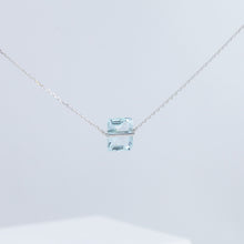 Load image into Gallery viewer, Band one-of-a-kind platinum rectangular aquamarine necklace