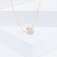 Load image into Gallery viewer, Band one-of-a-kind trillion cut rutilated quartz necklace