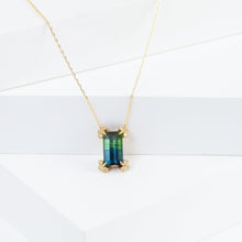 Load image into Gallery viewer, Spread two tone green tourmaline necklace