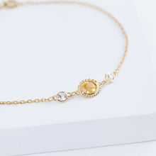 Load image into Gallery viewer, Gemstone yellow and white sapphire bracelet
