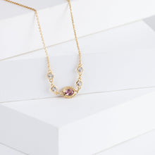Load image into Gallery viewer, Gemstone pink and white sapphire necklace
