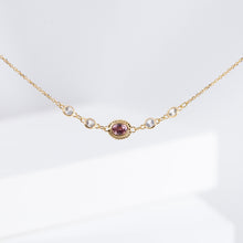 Load image into Gallery viewer, Gemstone pink and white sapphire necklace