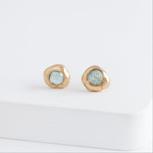 Load image into Gallery viewer, Petite Yui green tourmaline studs