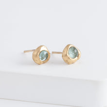 Load image into Gallery viewer, Petite Yui green tourmaline studs