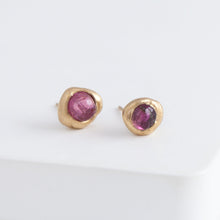 Load image into Gallery viewer, Petite Yui pink tourmaline studs