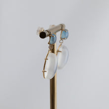 Load image into Gallery viewer, Victoria one-of-a-kind aquamarine and moonstone earrings