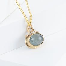 Load image into Gallery viewer, Roma moss aquamarine necklace with diamonds