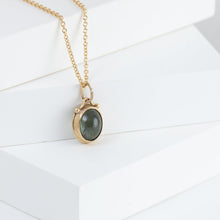 Load image into Gallery viewer, Roma moss aquamarine necklace with diamonds C
