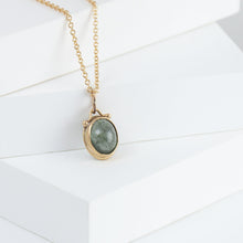 Load image into Gallery viewer, Roma moss aquamarine necklace with diamonds C