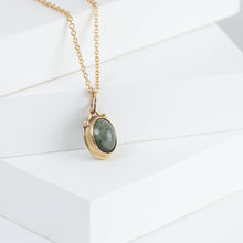 Load image into Gallery viewer, Roma moss aquamarine necklace with diamonds C