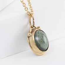 Load image into Gallery viewer, Roma moss aquamarine necklace with diamonds C