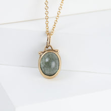Load image into Gallery viewer, Roma moss aquamarine necklace with diamonds C