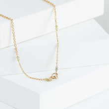 Load image into Gallery viewer, Roma moss aquamarine necklace with diamonds B