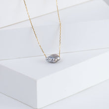 Load image into Gallery viewer, Kidney black pearl necklace