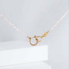 Load image into Gallery viewer, Hung necklace with Sazare small white akoya pearl (#6065)