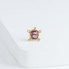 Load image into Gallery viewer, Tiny red spinel and diamond earring