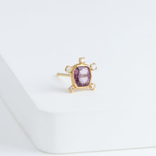 Load image into Gallery viewer, Tiny red spinel and diamond earring