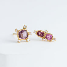 Load image into Gallery viewer, Tiny red spinel and diamond earring