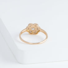 Load image into Gallery viewer, Cotton flower OOAK heart diamond ring