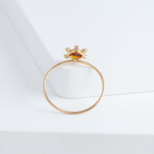 Load image into Gallery viewer, Tiny orange garnet and diamond ring